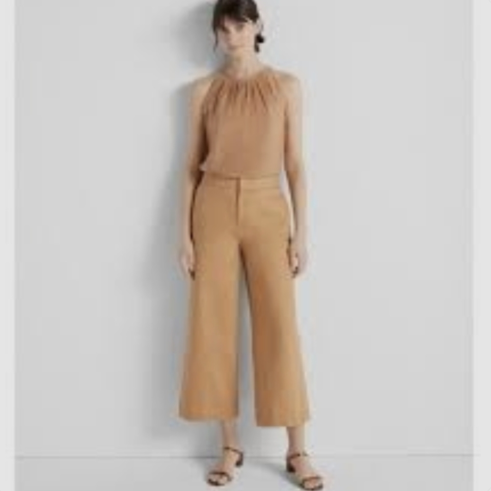 Club Monaco Wide Leg Flare Cotton Denim Trouser Pants Salmon Sz 00 NWOT